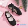 imageHehainom Toddler Girls Flats Mary Jane Flower Girl Dress Shoes School Wedding Party ShoesBlack Suede