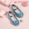 imageHehainom Toddler Girls Flats Mary Jane Flower Girl Dress Shoes School Wedding Party ShoesBlue Sequin