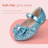 imageHehainom Toddler Girls Flats Mary Jane Flower Girl Dress Shoes School Wedding Party ShoesBlue Sequin