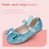 imageHehainom Toddler Girls Flats Mary Jane Flower Girl Dress Shoes School Wedding Party ShoesBlue Sequin