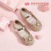 imageHehainom Toddler Girls Flats Mary Jane Flower Girl Dress Shoes School Wedding Party ShoesGold Sequin