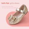 imageHehainom Toddler Girls Flats Mary Jane Flower Girl Dress Shoes School Wedding Party ShoesGold Sequin