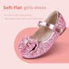 imageHehainom Toddler Girls Flats Mary Jane Flower Girl Dress Shoes School Wedding Party ShoesPink Sequin