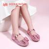 imageHehainom Toddler Girls Flats Mary Jane Flower Girl Dress Shoes School Wedding Party ShoesPink Sequin