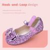 imageHehainom Toddler Girls Flats Mary Jane Flower Girl Dress Shoes School Wedding Party ShoesPurple Sequin