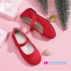 imageHehainom Toddler Girls Flats Mary Jane Flower Girl Dress Shoes School Wedding Party ShoesRed Suede