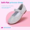 imageHehainom Toddler Girls Flats Mary Jane Flower Girl Dress Shoes School Wedding Party ShoesSilver Glitter