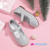 imageHehainom Toddler Girls Flats Mary Jane Flower Girl Dress Shoes School Wedding Party ShoesSilver Glitter