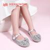 imageHehainom Toddler Girls Flats Mary Jane Flower Girl Dress Shoes School Wedding Party ShoesSilver Sequin