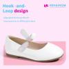 imageHehainom Toddler Girls Flats Mary Jane Flower Girl Dress Shoes School Wedding Party ShoesWhite Pu
