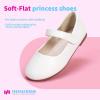 imageHehainom Toddler Girls Flats Mary Jane Flower Girl Dress Shoes School Wedding Party ShoesWhite Pu