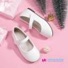 imageHehainom Toddler Girls Flats Mary Jane Flower Girl Dress Shoes School Wedding Party ShoesWhite Pu