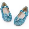 imageHehainom Toddler Girls Flats Mary Jane Flower Girl Dress Shoes School Wedding Party ShoesBlue Sequin