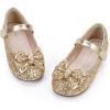 imageHehainom Toddler Girls Flats Mary Jane Flower Girl Dress Shoes School Wedding Party ShoesGold Sequin