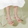 imagePANDANINJIA Girls Sandals Toddler Little Big Kids Kid Cute Open Toe Flats Dress Sandals Mona Summer ShoesNude Nubuck M