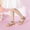 imagePANDANINJIA Girls Sandals Toddler Little Big Kids Kid Cute Open Toe Flats Dress Sandals Mona Summer ShoesRose Gold Glitter