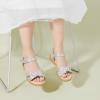 imagePANDANINJIA Girls Sandals Toddler Little Big Kids Kid Cute Open Toe Flats Dress Sandals Mona Summer ShoesSilver Glitter M