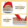 imagePANDANINJIA Girls Sandals Wedge Platform Espadrille Open Toe Summer Little Big Kid Flower Girl Heels Dress ShoesRed Suede