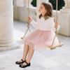 imagePANDANINJIA Toddler Girls Dress Shoes Mary Jane Little Kids Ballet Flats Rhinestone Bow Wedding Party ShoesBlacksuede
