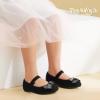 imagePANDANINJIA Toddler Girls Dress Shoes Mary Jane Little Kids Ballet Flats Rhinestone Bow Wedding Party ShoesBlacksuede