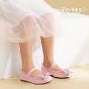 imagePANDANINJIA Toddler Girls Dress Shoes Mary Jane Little Kids Ballet Flats Rhinestone Bow Wedding Party ShoesPinksuede