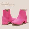 imagePANDANINJIA Girls Ankle Boots Side Zipper Toddler Little Big Kid Girls Dress BootsHotpink