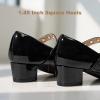 image:imagePANDANINJIA Girls Dress Shoes Little Big Kids Mary Jane Low Heels Buckle Round Toe Flower Girl Wedding Church Party School Pump ShoesBlackpatent