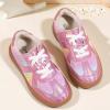 image:imagePANDANINJIA Girls Fashion Sneakers Toddler Little Kids Casual Tennis Memory Foam Shoes Lightweight LaceUp Walking Classic Retro SneakersPinkrainbow