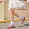 image:imagePANDANINJIA Girls Fashion Sneakers Toddler Little Kids Casual Tennis Memory Foam Shoes Lightweight LaceUp Walking Classic Retro SneakersPinkrainbow