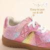 image:imagePANDANINJIA Girls Fashion Sneakers Toddler Little Kids Casual Tennis Memory Foam Shoes Lightweight LaceUp Walking Classic Retro SneakersPinkrainbow