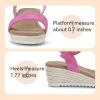 image:imagePANDANINJIA Girls Sandals Wedge Platform Espadrille Little Big Kid Girls Heels Open Toe Summer Flower Girl Dress ShoesHot Pink Nubuck