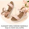 image:imagePANDANINJIA Girls Sandals Wedge Platform Espadrille Little Big Kid Girls Heels Open Toe Summer Flower Girl Dress ShoesPink Pu