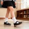 image:imagePANDANINJIA Toddler Girl Dress Shoes Mary Jane Ballet Flats TStrap Classic Girls Party Wedding School Uniform ShoesBlackpu