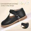 image:imagePANDANINJIA Toddler Girl Dress Shoes Mary Jane Ballet Flats TStrap Classic Girls Party Wedding School Uniform ShoesBlackpu