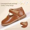 image:imagePANDANINJIA Toddler Girl Dress Shoes Mary Jane Ballet Flats TStrap Classic Girls Party Wedding School Uniform ShoesBrownstarpu