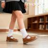 image:imagePANDANINJIA Toddler Girl Dress Shoes Mary Jane Ballet Flats TStrap Classic Girls Party Wedding School Uniform ShoesBrownstarpu