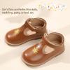 image:imagePANDANINJIA Toddler Girl Dress Shoes Mary Jane Ballet Flats TStrap Classic Girls Party Wedding School Uniform ShoesBrownstarpu