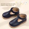 image:imagePANDANINJIA Toddler Girl Dress Shoes Mary Jane Ballet Flats TStrap Classic Girls Party Wedding School Uniform ShoesNavypu