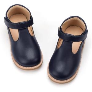 image:imagePANDANINJIA Toddler Girl Dress Shoes Mary Jane Ballet Flats TStrap Classic Girls Party Wedding School Uniform ShoesNavypu