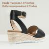 image:imagePANDANINJIA Girls Wedge Sandals Espadrilles Platform Heels for Girls Dress Shoes Ankle Strap Little Big Kids Sandals Summer ShoesBlackpu