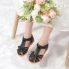 image:imagePANDANINJIA Toddler Girls Sandals Closed Toe TStrap Kids Flower Girl Dress Summer Flats Sandals Cute Bow ShoesBlackpu