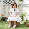 image:imagePANDANINJIA Toddler Girls Sandals Closed Toe TStrap Kids Flower Girl Dress Summer Flats Sandals Cute Bow ShoesWhitepu
