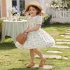 image:imagePANDANINJIA Toddler Sandals Closed Toe Flat Girls Sandals Little Kids TStrap Summer Dress Shoes Party Wedding Flower Girl ShoesBrown Pu