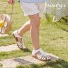 image:imagePANDANINJIA Toddler Sandals Closed Toe Flat Girls Sandals Little Kids TStrap Summer Dress Shoes Party Wedding Flower Girl ShoesNude Pu