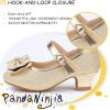 image:imagePANDANINJIA Girls ToddlerLittle Kid Jada Dress Mary Jane Pumps Bow Low Heels Party Wedding Princess ShoesGold Glitter