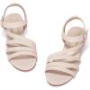 image:imagePANDANINJIA Girls Heels Open Toe Low Heel Dress Pump Sandals Flower Girls Wedding Party Shoes for Toddler Little Kid Big Kid Nude Nubuck 5 M US Big Kid