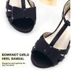 image:imagePANDANINJIA Sally Girls Heels Todder Rhinestone Dress Shoes Pump T Strap Open Toe Bow Little Big Kids Flower Girl ShoesBlack Pu 11 M US Little Kid