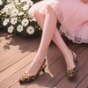image:imagePANDANINJIA Girls Dress Shoes Kitten Heels Sandals Closed Pointed Toe Slingback Flower Girl Little Big Kid Wedding Party School Pumps ShoesLeopard Suede