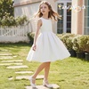 image:imagePANDANINJIA Girls Dress Shoes Chunky Platform Heels Mary Jane Pumps Round Toe Toddler Little Big Kid Wedding Party ShoesA White Pu