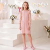 image:imagePANDANINJIA Girls Dress Shoes Chunky Platform Heels Mary Jane Pumps Round Toe Toddler Little Big Kid Wedding Party ShoesPink Pat